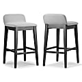 Glamour Home Atia Low-Back Bar Stools, Gray/Black, Set Of 2 Stools 1 thumbnail image