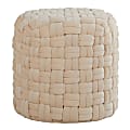 LumiSource Braided Round Ottoman, 16-1/2”H x 17”W x 17”D, Cream 1 thumbnail image