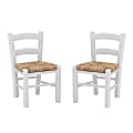 Linon Toussand Kids Chairs, White/Natural, Set Of 2 Chairs