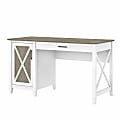 Bush Furniture Key West 54"W Computer Desk With Keyboard Tray And Storage, Shiplap Gray/Pure White, Standard Delivery