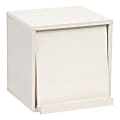IRIS Wood 14"H 2-Cube Storage With Pocket Door, White Pine 1 thumbnail image