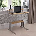 Flash Furniture 28"W Computer Desk With Storage Shelves, Maple 1 thumbnail image