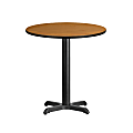 Flash Furniture Laminate Round Table Top With Table-Height Base, 31-1/8"H x 24"W x 24"D, Natural/Black 1 thumbnail image