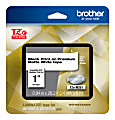 Brother TZE Premium Matte Laminated Tape, 0.94" x 26.2', Black/White