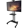 Kanto MTM65PL-S Mobile TV Mount with Adjustable Steel Tray for 37-inch to 65-inch TVs - Up to 65" Screen Support - 100 lb Load Capacity - 1 x Shelf(ves) - 79.9" Height x 32.3" Width x 28.5" Depth - Floor - Steel - Black 1 thumbnail image