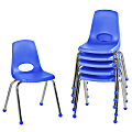 Factory Direct Partners 16" Stacking Chairs With Ball Glides, Blue, Pack Of 6 Chairs 1 thumbnail image