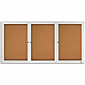 Quartet® Fully Enclosed 3-Door Bulletin Board, 72" x 48", Aluminum Frame With Silver Finish 1 thumbnail image