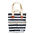 Fit & Fresh Colton Cooler Tote Lunch Bag, 14”H x 5”W x 16”L, Black/White Stripe 1 thumbnail image