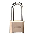 Master Lock Resettable Combination Padlock, Brass, 2", Brass Color, 2-1/4" Shackle 1 thumbnail image