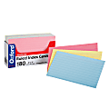 Oxford® Index Card Tray Pack, Ruled, 3" x 5", Assorted Colors, Pack Of 180
