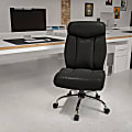 Flash Furniture Hercules Big & Tall High-Back Ergonomic LeatherSoft™ Faux Leather Office Chair With Full Headrest And Chrome Base, Black