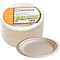 Conserve® 7" Heavy-Duty Sugar Cane Dinner Plates, White, Pack Of 85