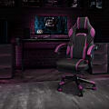 Flash Furniture X40 Gaming Chair With Fully Reclining Back And Arms, Black/Purple