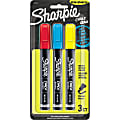 Sharpie® Wet-Erase Chalk Markers, Medium Point, Black Barrel, Assorted Ink Colors, Pack Of 3 Markers