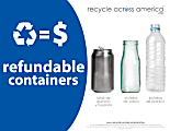 Recycle Across America Refundables Standardized Recycling Labels, REF-8511, 8 1/2" x 11", Royal Blue 1 thumbnail image
