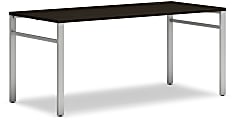 HON® Mod Table Desk With U-Legs, 29"H x 66"W x 30"D, Silver/Java Oak 1 thumbnail image