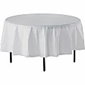 Genuine Joe Plastic Round Table Covers, 48"-60" Diameter, White, Pack Of 6