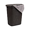 Mind Reader 50L Slim Laundry Hamper Clothes Basket With Lid, 21"H x 13-3/4"W, Brown 1 thumbnail image