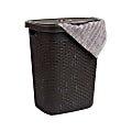Mind Reader 50L Slim Laundry Hamper Clothes Basket With Lid, 21"H x 13-3/4"W, Brown