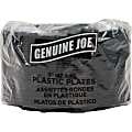 Genuine Joe 9" Round Plastic Plates, Black, Pack Of 125 1 thumbnail image
