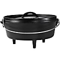 Lodge 14 Inch / 10 Quart Cast Iron Deep Camp Dutch Oven - Camping, Cooking, Searing, Sauteing, Baking, Broiling, Braising, Frying, Simmering, Roasting - Oven Safe - 2.50 gal Dutch Oven Griddle - Black - Cast Iron Body 1 thumbnail image