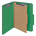 Smead® Classification Folders, 2" Expansion, 1 Divider, 8 1/2" x 11", Letter, 100% Recycled, Green, Box of 10