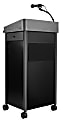 National Public Seating Oklahoma Sound Greystone Lectern With Sound, 45-1/2”H x 23-1/2”W x 19-1/4”D, Charcoal