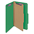 Smead® Classification Folders, With SafeSHIELD® Coated Fasteners, 1 Divider, 2" Expansion, Legal Size, 50% Recycled, Green, Box Of 10