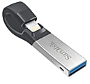 SanDisk® iXpand Mobile Storage USB/Lightning Backup, 32GB, Black, SDIX30C-032G-AN6NN