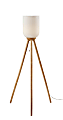 Adesso Kinsley Floor Lamp, 57-1/2”H, Frosted Ribbed Glass Shade/Natural Base