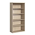 Bush Business Furniture Studio C Tall 5-Shelf Bookcase, Natural Elm, Standard Delivery