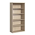 Bush Business Furniture Studio C Tall 5-Shelf Bookcase, Natural Elm, Standard Delivery 1 thumbnail image