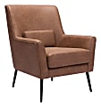 Zuo Modern Ontario Plywood And Steel Accent Chair, Vintage Brown
