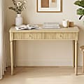 Bestier 47” Fluted Wood Ergonomic Executive Writing Desk with 2 Drawers, Natural Oak, Total Qty 1 1 thumbnail image