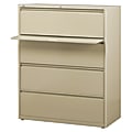Lorell® Fortress 42"W x 18-5/8"D Lateral 4-Drawer File Cabinet, Putty