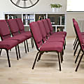 Flash Furniture HERCULES Series Stacking Church Chair, Burgundy Patterned/Goldvein