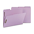 Smead® Color Top-Tab Fastener File Folders, Letter Size, Lavender, Box Of 50