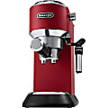DeLonghi Dedica Deluxe Manual Espresso Machine - 1300 W - 15 bar - Water Filter - 1.16 quart - 2 Cup(s) - Red - Stainless Steel Body 1 thumbnail image
