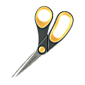 Westcott® Titanium Bonded Non-Stick Scissors, 8", Bent, Gray/Yellow