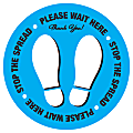 Alliance Stop The Spread Social Distancing Floor Decals, 12" Round, Blue, Pack Of 25 Decals 1 thumbnail image