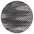 Linon Banyon Round Area Rug, 8', Wonsky Zig Zag Gray/Black 1 thumbnail image