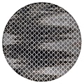 Linon Banyon Round Area Rug, 8', Wonsky Zig Zag Gray/Black