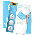 Fellowes Self-Adhesive Pouches - Business Card, 5mil, 5 pack - Laminating Pouch/Sheet Size: 3.88" Width x 5 mil Thickness - Type G - Glossy - for Document, Photo, Business Card - Self-adhesive, Durable - Clear - 5 Pack