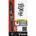 Pilot® FriXion® Ball Erasable Gel Pens, Pack of 12, Fine Point, 0.7 mm, Black Barrel, Black Ink 1 thumbnail image