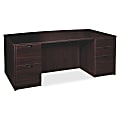Lorell® Prominence 2.0 72"W Bow-Front Double-Pedestal Computer Desk, Espresso