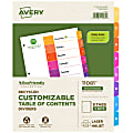 Avery® Ready Index® 1-8 Tabs & Customizable Table Of Contents, Letter Size, White Dividers/Multicolor Tabs, 3 Sets - 11081 1 thumbnail image