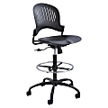 Safco® Zippi™ Plastic Extended-Height Chair, Black/Silver