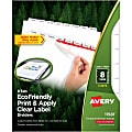 Avery® 100% Recycled EcoFriendly Index Maker® Clear Label Dividers, 8 1/2" x 11", White, 8 Tabs Per Set, 5 Sets Per Pack 1 thumbnail image