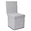 Dormify Carter Collapsible Storage Ottoman Chair, Charcoal Gray