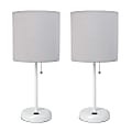 LimeLights Stick Lamps, 19-1/2"H, Gray Shade/White Base, Set Of 2 Lamps 1 thumbnail image